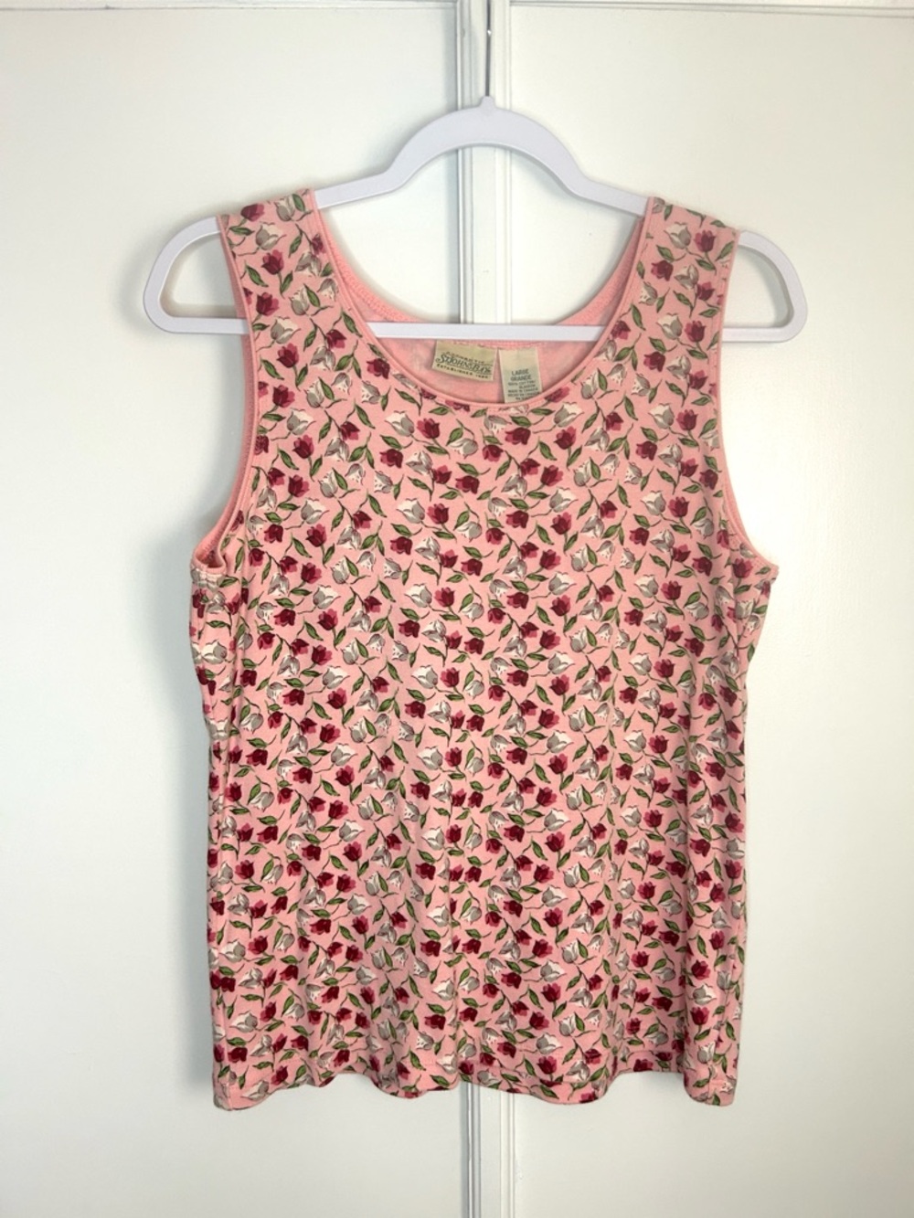 St. John's Bay Vintage Pink Floral Tank - Cottagecore Cutie